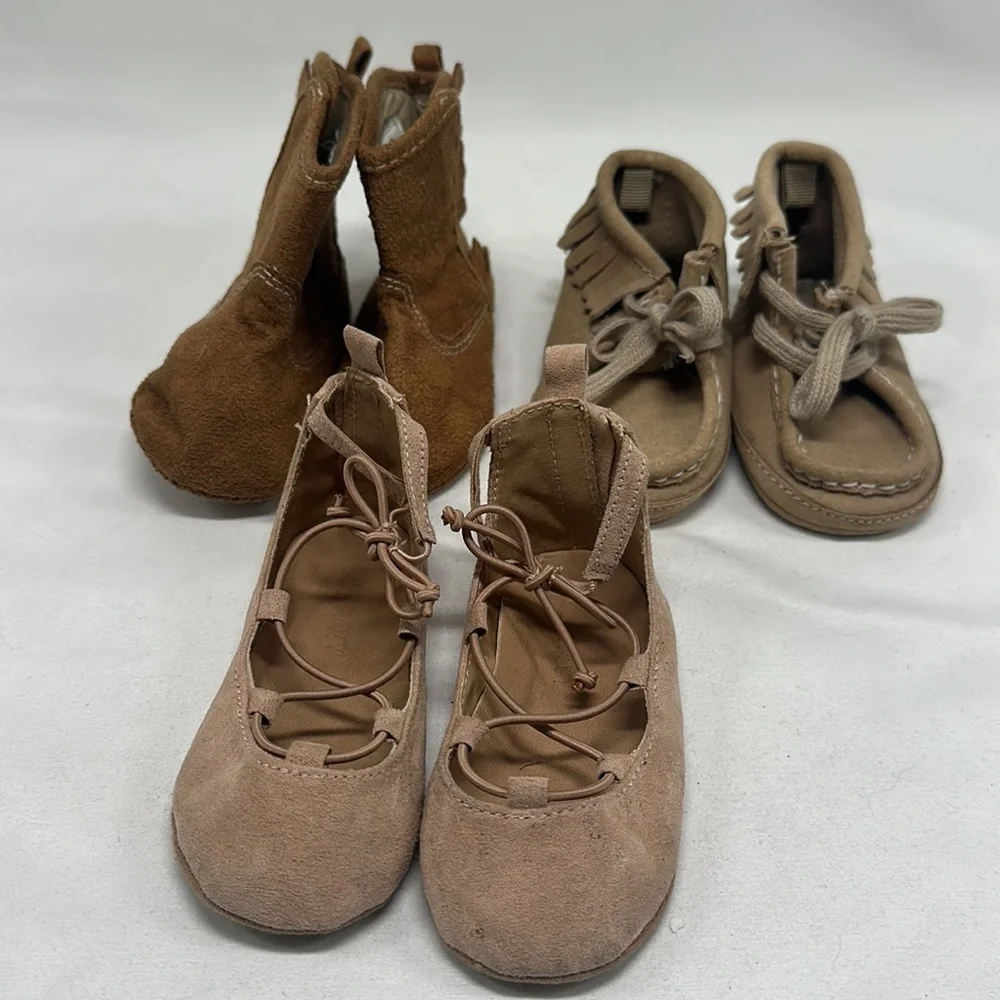 Mixed Lot of Baby Gap & Old Navy Cream Tan Shoes Size 6-12months